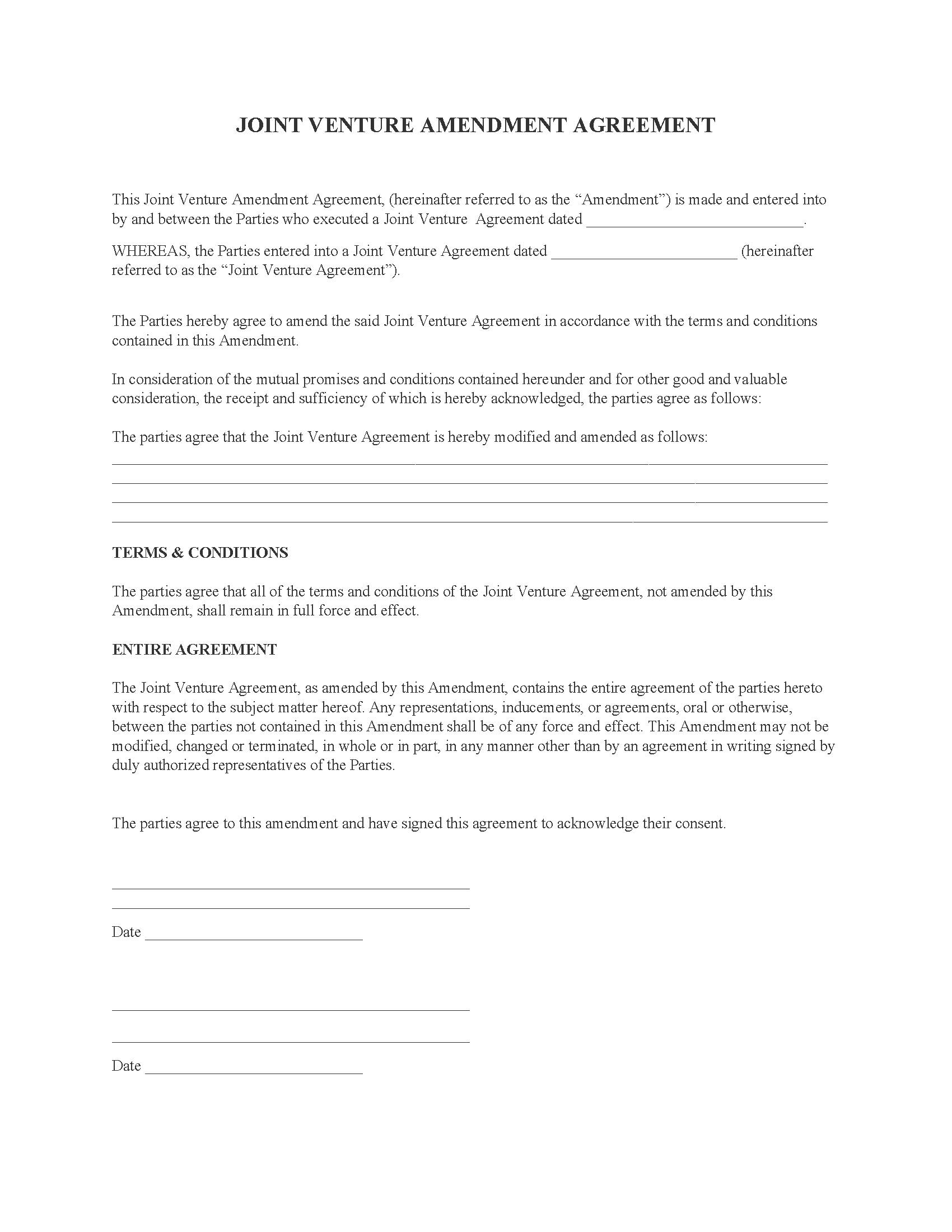 Joint Venture Agreement Fillable Pdf Free Printable Legal Forms | Sexiz Pix