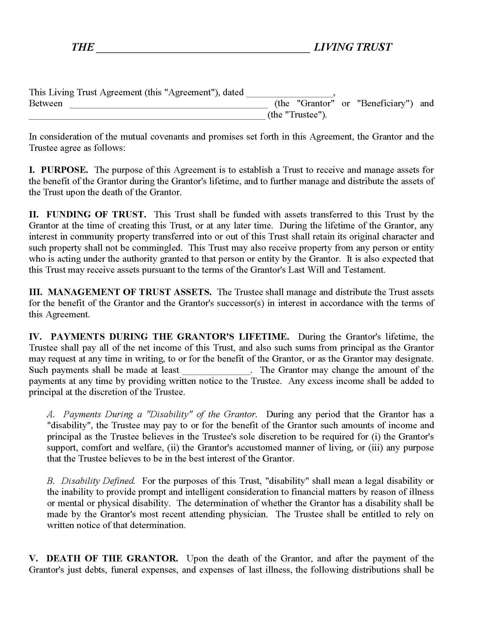 Kansas Declaration Of Trust Form Free Printable Legal Forms