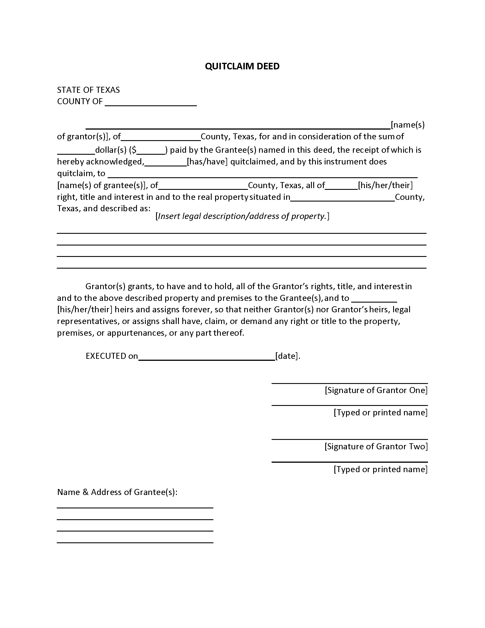 texas-quit-claim-deed-free-printable-legal-forms