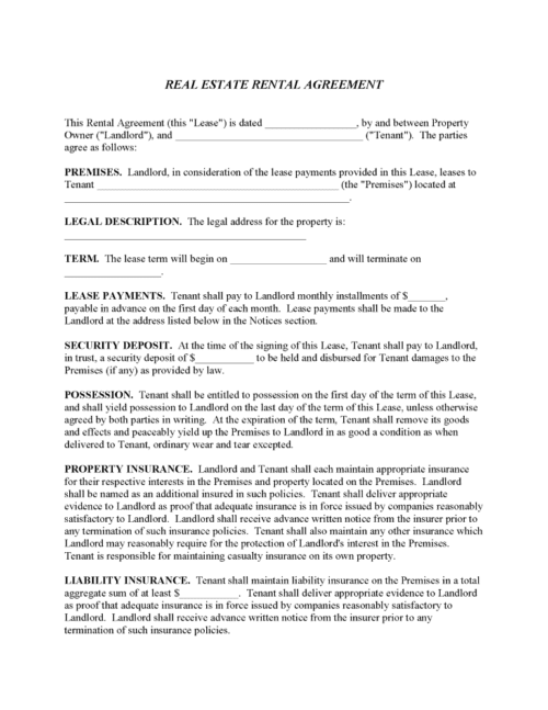 commercial property rental agreement pdf free printable legal forms