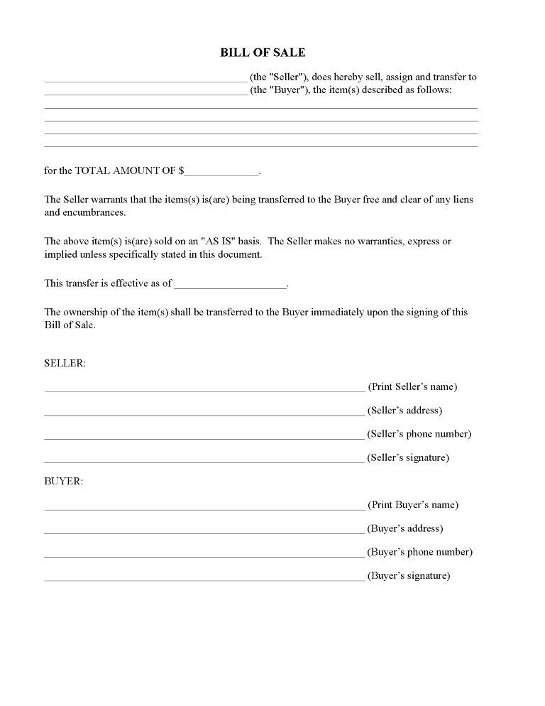 notarized bill of sale form pdf free printable legal forms