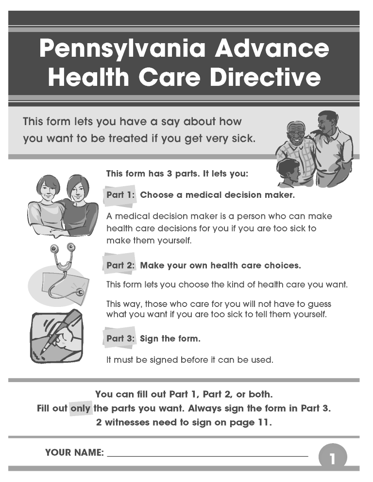 Free Pennsylvania Advance Directive For Health Care Free Printable
