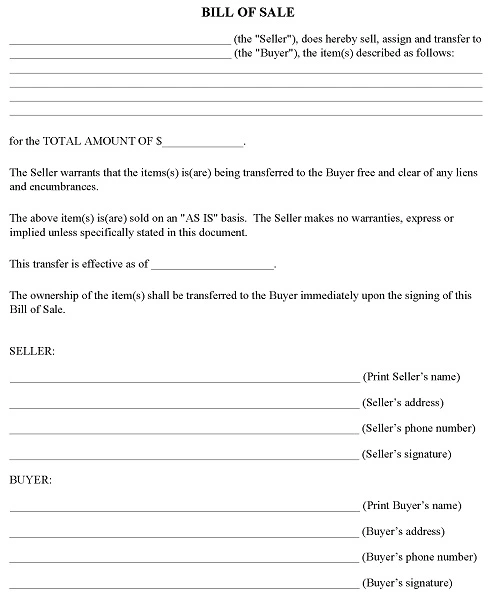 free bill of sale templates pdf word free printable legal forms