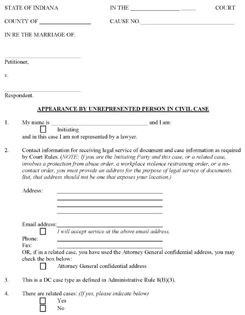 free indiana uncontested divorce with minor children pdf download free print