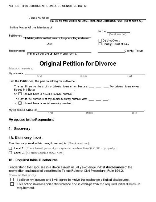 Free Printable Divorce Papers & Forms PDF & Word