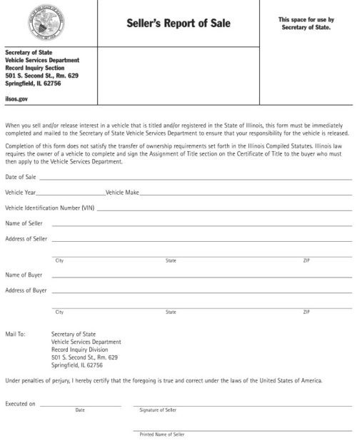 Free Illinois Semi Truck Bill of Sale Printable PDF & Word