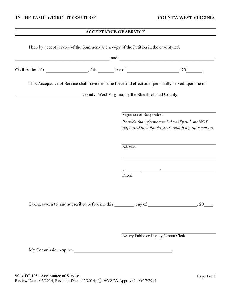 west-virginia-divorce-acceptance-of-service-pdf-free-printable-legal-forms